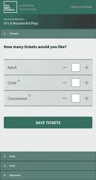 screen recording of participant completing ticket selection